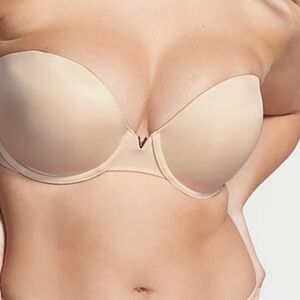 VICTORIAS SECRET Multi Way Underwire Push-ups Cream Strapless Bra | 36D